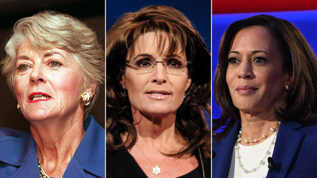 Geraldine Ferraro, Sarah Palin and Kamala Harris