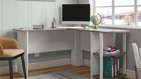 Ameriwood Home Dominic L Desk With Bookshelves