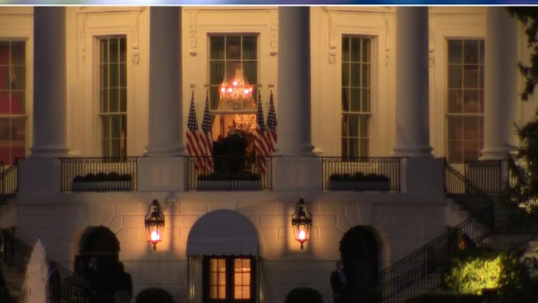 Infected Trump re-shoots entrance into White House with camera crew ...
