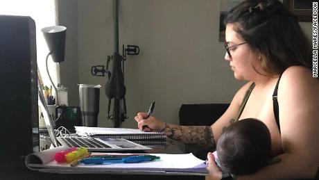 Marcella Mares, a college student, says her professor told her not to breastfeed her 10-month-old daughter during online class.  