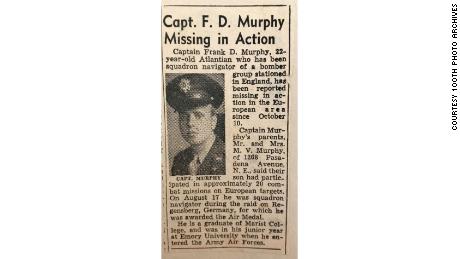 Atlanta Journal Constitution article from early November 1943 after Frank Murphy and his crew were shot down 