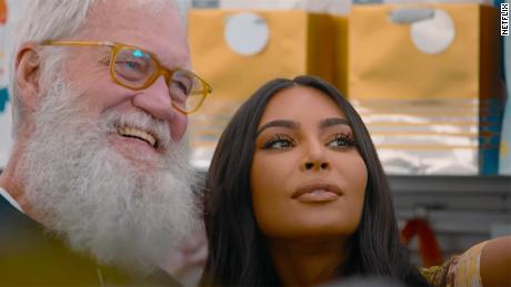 Kim Kardashian West (right) opens up to David Letterman (left) on his Netflix interview series.