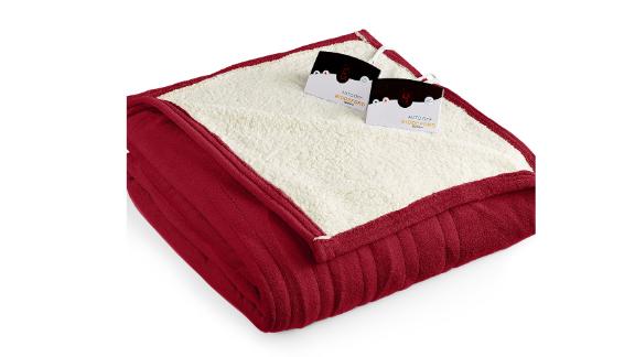 Biddeford Microplush Reverse Faux Sherpa Electric Blanket 