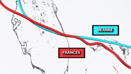 Jeanne and Frances comparison from 2004 Atlantic Hurricane season