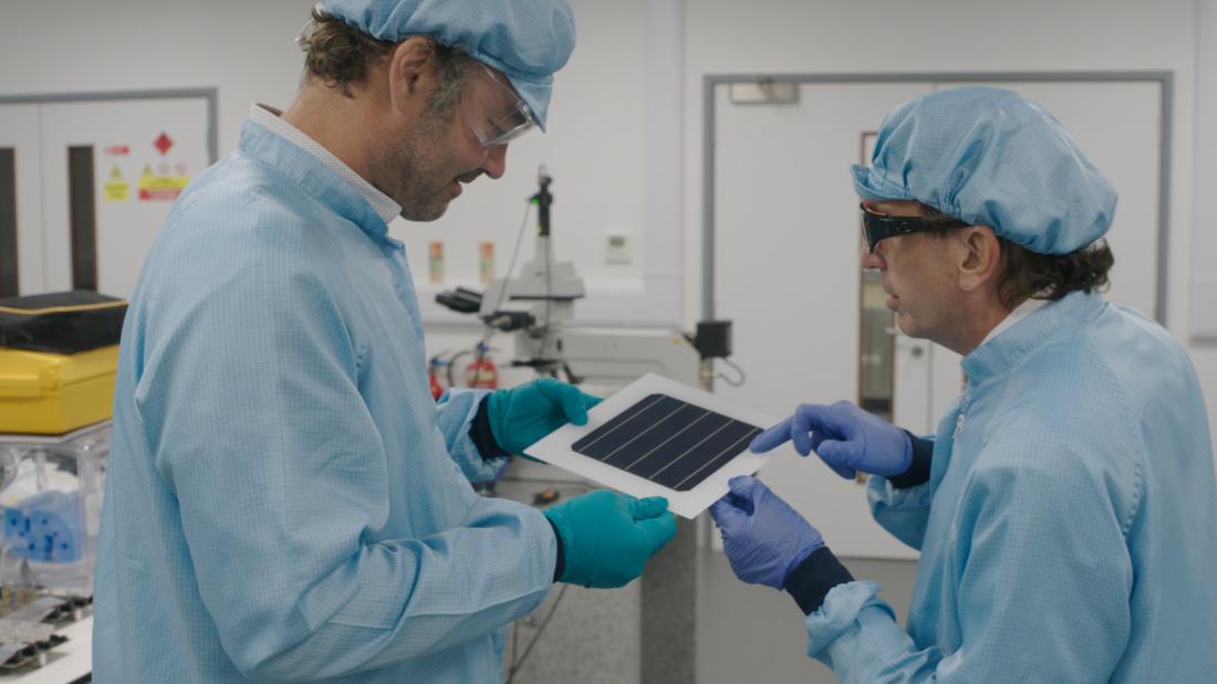 Henry Snaith, left, and Christopher Case, of UK company Oxford PV, which is working with perovskite to generate solar energy. Case says the material is &quot;the most significant development in solar photovoltaics in 65 years.&quot;