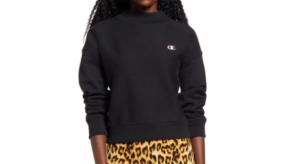 Champion Mock Neck Reverse Panel Crop Sweatshirt