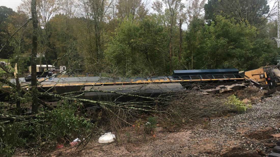 CSX train derails in Georgia after heavy rains from remnants of Hurricane Delta