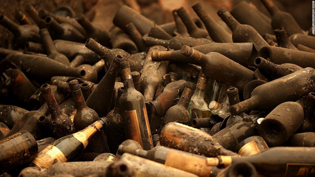 Burned bottles of wine sit in a pile at the Castello di Amorosa winery, which was destroyed by the Glass Fire in Calistoga, California, on October 1. Wildfires have damaged and &lt;a href=&quot;http://www.cnn.com/2020/10/11/us/california-wildfires-wineries/index.html&quot; target=&quot;_blank&quot;&gt;destroyed dozens of the region&#39;s famed wineries,&lt;/a&gt; many of them family-owned businesses.