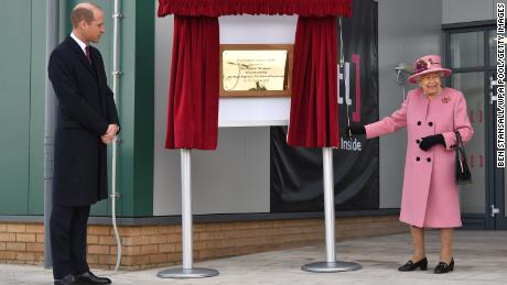 Prince William joined the Queen during a tour at Porton Down science park near Salisbury, England last October. 