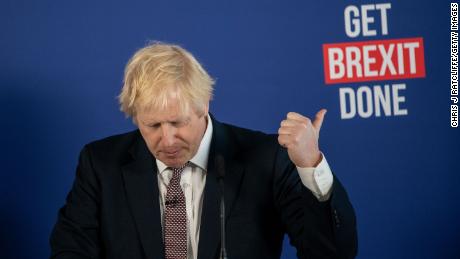 Boris Johnson speaks at the Brexit press conference in London in November 2019.