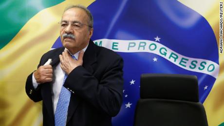 Brazil&#39;s Senator Chico Rodrigues reacts during a meeting with Brazilian Federal Deputy Eduardo Bolsonaro (not pictured) at the Federal Senate in Brasilia, Brazil August 9, 2019.