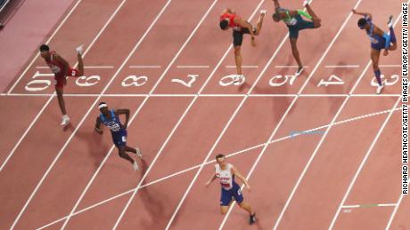 Warholm wins gold in last year&#39;s World Athletics Championships in Doha, Qatar, ahead of Benjamin and Samba.
