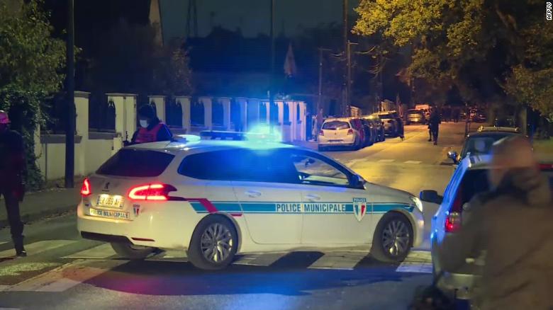 Police respond to the incident in Éragny-sur-Oise, France.
