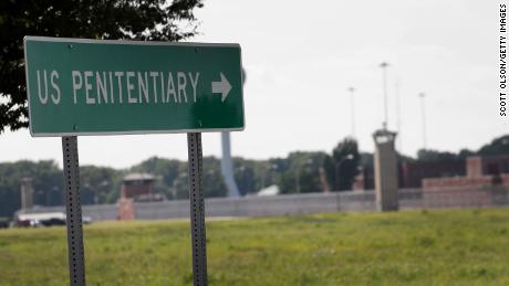 A sign directs visitors to the entrance of the Federal Correctional Complex Terre Haute in Indiana in 2019. Two more killers being held there are scheduled to die in December. 