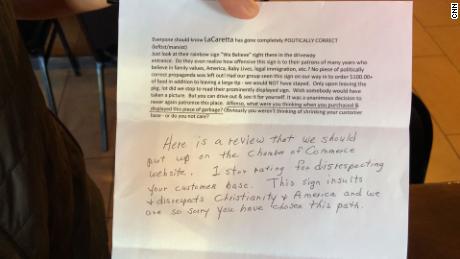 The anonymous letter a customer sent to La Carreta owner Alfonso Medina that led to the &quot;No Love, No Tacos&quot; slogan.