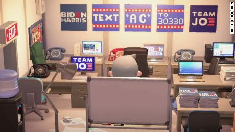 A field office on Biden HQ, Joe Biden&#39;s island on &quot;Animal Crossing.&quot;