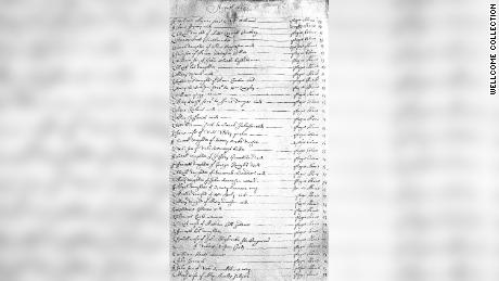 Researchers studied documents, including parish records, like this parish register from 1665, to understand how the disease spread.