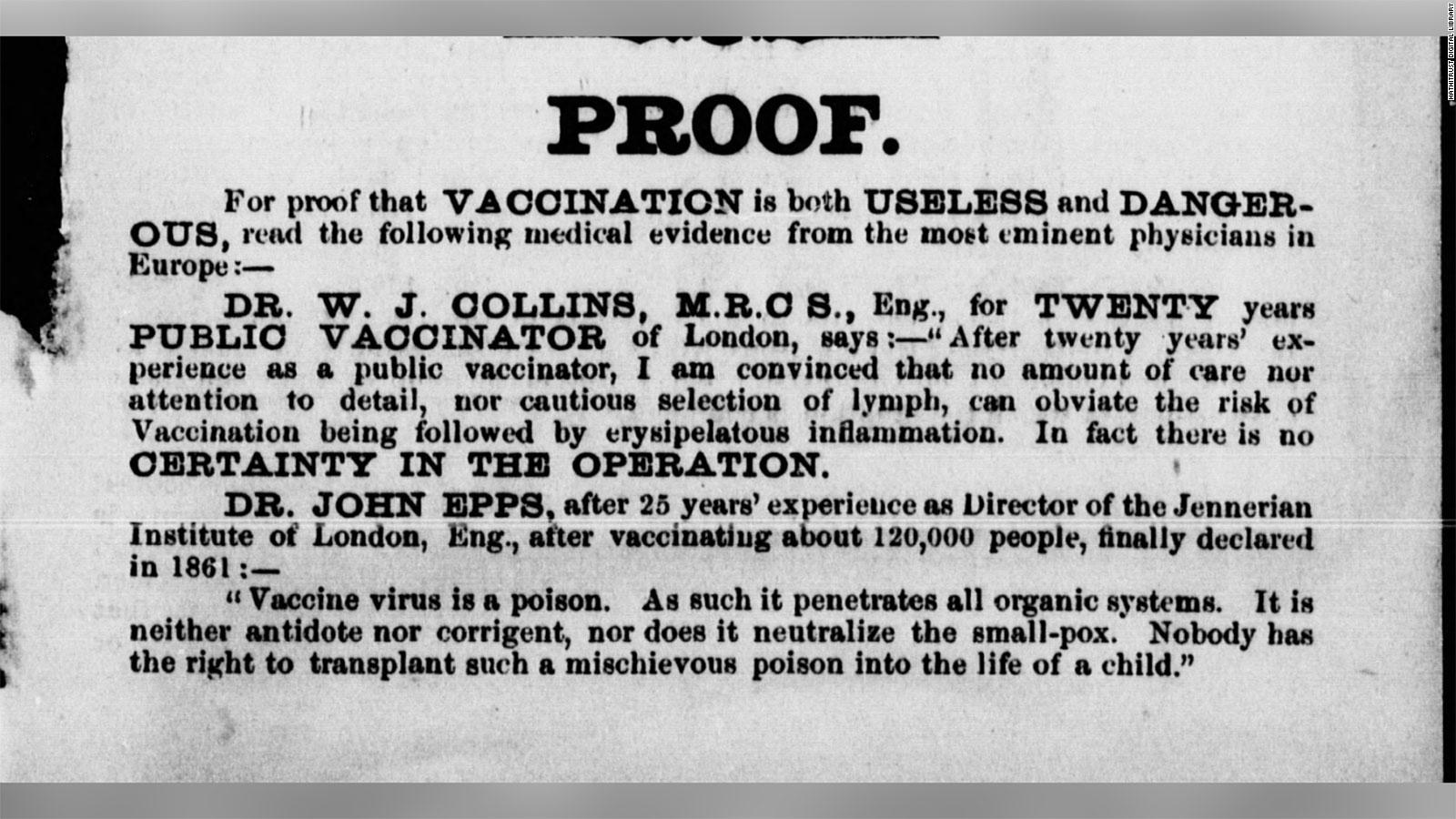 Anti Vaxxers Use Century Old Arguments In Covid Pandemic Cnn