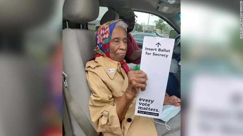 A pandemic didn’t deter this 102-year-old from voting