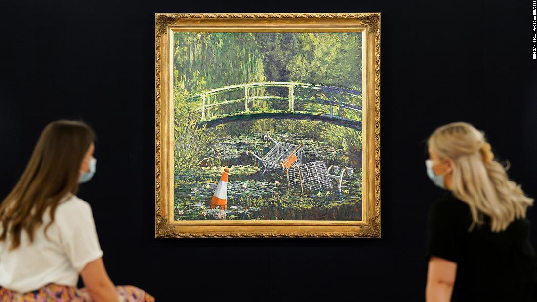 Banksy's 'Show me the Monet' painting sells for nearly $10 million