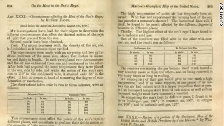 A scan of Foote&#39;s paper &quot;Circumstances affecting the heat of the Sun&#39;s rays &quot; from the American Journal of Science (1857). 