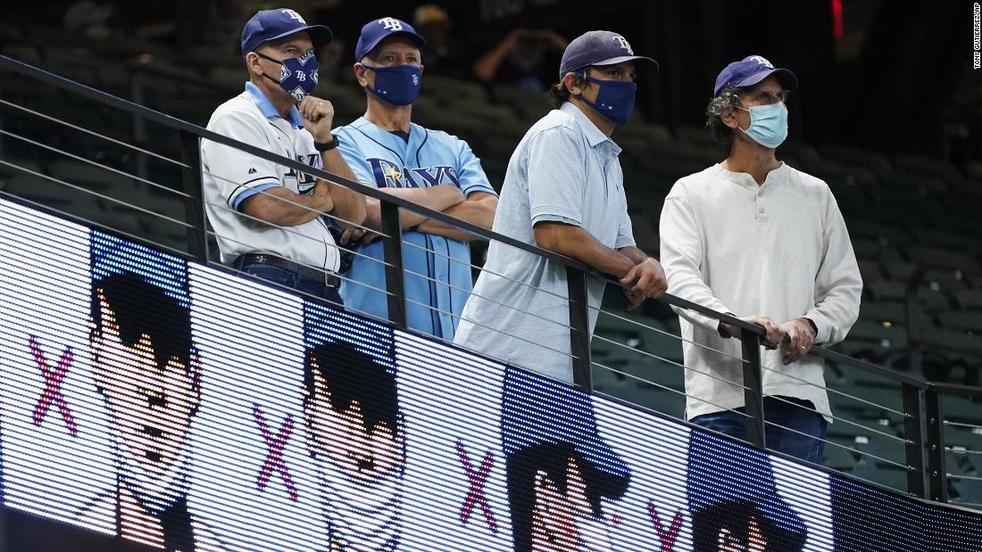 Fans watch batting practice before Game 3.