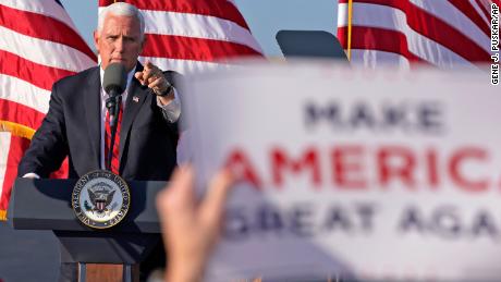 Vice President Mike Pence at a campaign rally in West Mifflin, Pennsylvania on Friday.