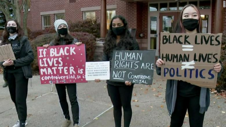 Group of Maine students protest after the district told teachers and staff not to display support for ‘Black Lives Matter’