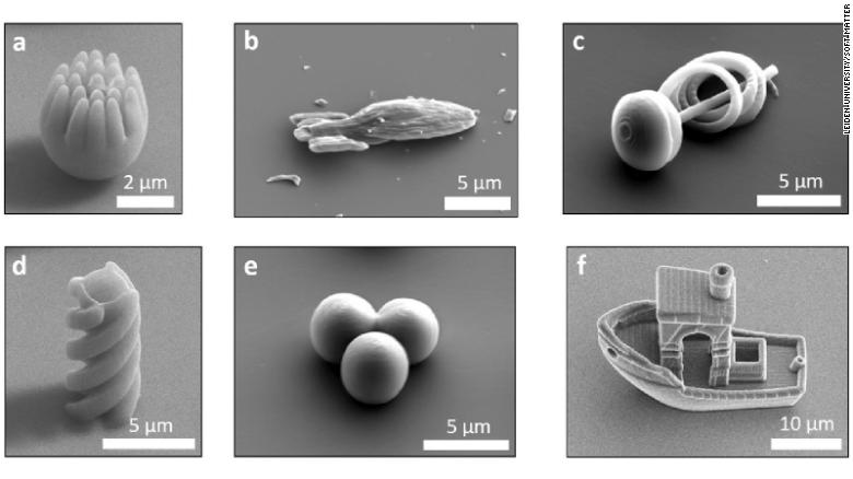 Experts created several shapes, including a spiky sphere, a starship, a spiral, a helix, a trimer and and a 3D Benchy boat.
