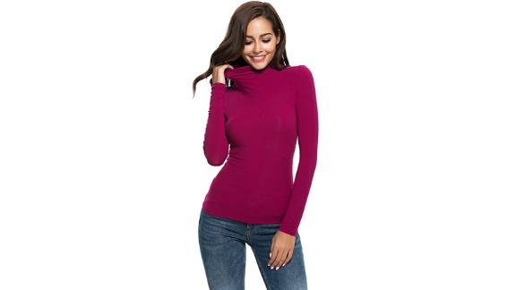 women's long sleeve mock turtleneck