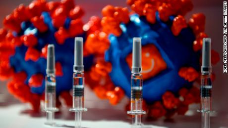 A Sinovac Biotech LTD vaccine candidate for COVID-19 coronavirus is seen on display at the China International Fair for Trade in Services (CIFTIS) in Beijing on September 6, 2020. (Photo by NOEL CELIS / AFP) (Photo by NOEL CELIS/AFP via Getty Images)