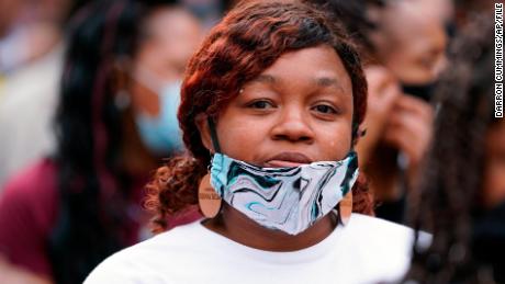 Tamika Palmer, Breonna Taylor&#39;s mother, marches with Black Lives Matter protesters in Louisville in September.
