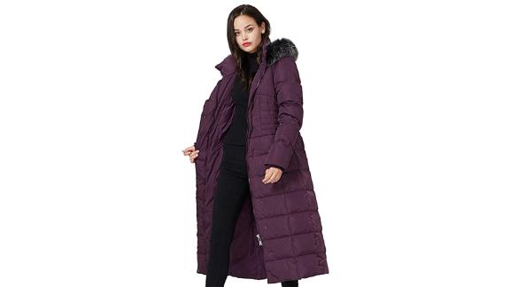 womens long purple winter coat