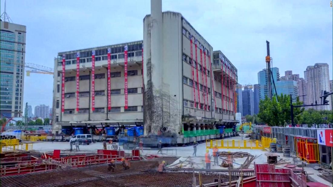 A 5-story building in Shanghai 'walks' to a new location