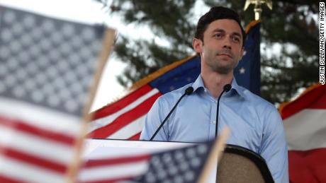 Democratic U.S. Senate candidate Jon Ossoff speaks during a &quot;Get Out the Early Vote&quot; drive-in campaign event on October 29, 2020 in Columbus, Georgia. 
