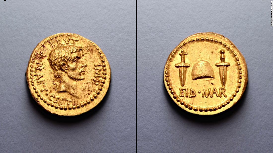 An ultra-rare coin celebrating Julius Caesar's assassination sells for a record $3.4 million 