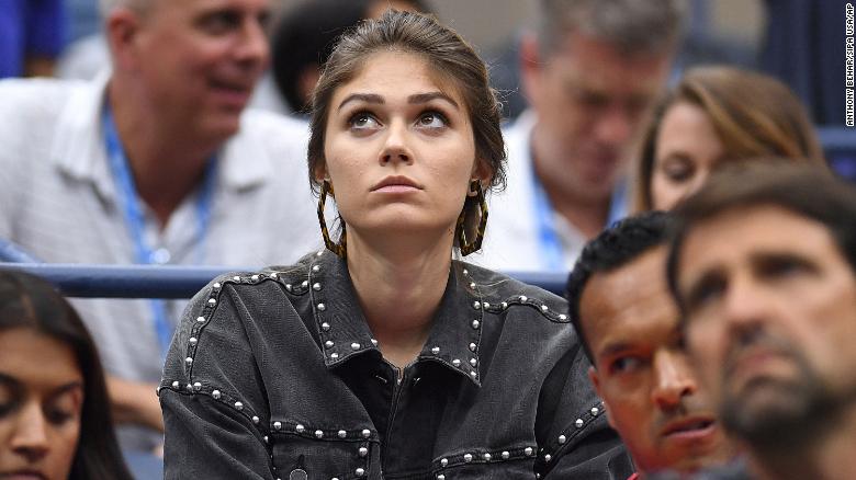 Sharypova attends an Alexander Zverev match on September 2, 2019.