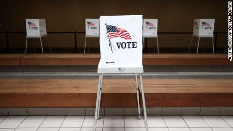 SAN JOSE, CALIFORNIA - OCTOBER 13: A view of voting booths at the Santa Clara County registrar of voters office on October 13, 2020 in San Jose, California. The Santa Clara County registrar of voters is preparing to take in and process thousands of ballots as early voting is underway in the state of California. (Photo by Justin Sullivan/Getty Images)