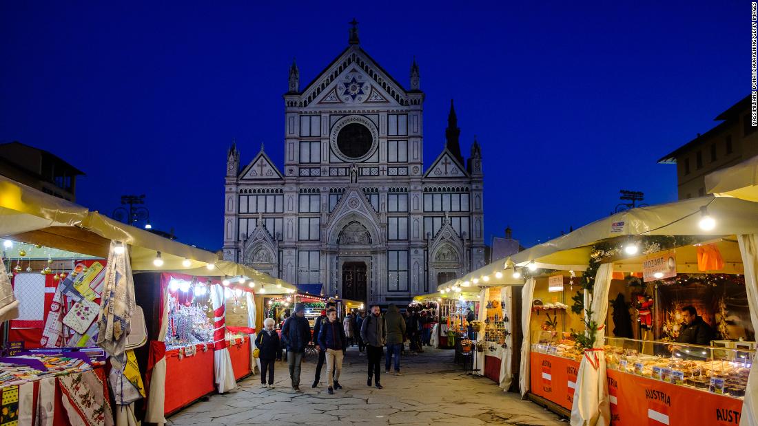 &lt;strong&gt;Piazza Santa Croce, Florence:&lt;/strong&gt; The best thing about this fabulous market transported from Germany to Italy is undoubtedly the beautiful backdrop supplied by Santa Croce&#39;s Franciscan Basilica.