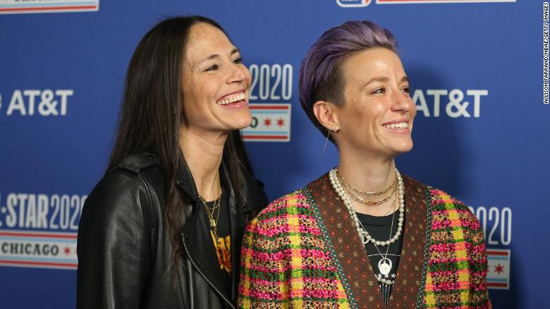 Sue Bird posts photo with Megan Rapinoe down on one knee presenting her a ring