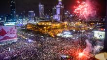 WARSAW, POLAND - OCTOBER 30: A general view of people holding banners and shouting slogans as they continue to protest against the Constitutional Court ruling on tightening the abortion law on October 30, 2020 in Warsaw, Poland. Today, a mass protest in the Capital brings together citizens from around the country to march from the old town, towards the Prime Minister&#39;s Office and then the headquarters of Law and Justice party. Yesterday, The National Public Prosecutor prepared guidelines for investigators on how to deal with those organising or inciting mass protests on abortion. According to the guidelines, organizers of protests may face up to eight years in prison. On October 22nd, the country&#39;s Constitutional Tribunal ruled in favour of a ban on abortions in cases of fetal defects, tightening Poland&#39;s restrictive abortion laws even further. The decision means that abortions will only be permitted in cases of rape, incest or when the mother&#39;s health is at risk.. (Photo by Omar Marques/Getty Images)