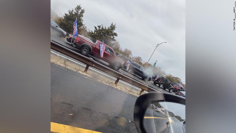 Trump supporters seen blocking traffic on a New Jersey highway and a New York bridge