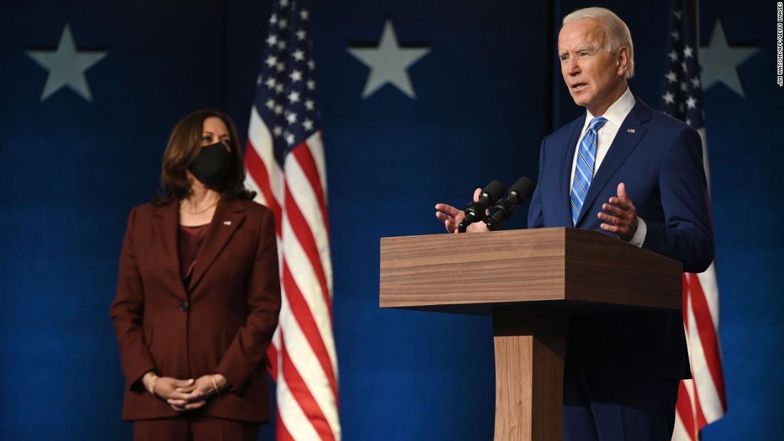 Biden is joined by his running mate, US Sen. Kamala Harris, after Election Day came and went without a winner. &quot;After a long night of counting, it&#39;s clear that we are winning enough states to reach 270 electoral votes needed to win the presidency,&quot; &lt;a href=&quot;https://www.cnn.com/politics/live-news/election-results-and-news-11-04-20/h_2e8f9b7832e2516441271b3280870bfc&quot; target=&quot;_blank&quot;&gt;Biden told supporters&lt;/a&gt; at a drive-in rally in Wilmington, Delaware. &quot;I&#39;m not here to declare that we have won. But I am here to report when the count is finished, we believe we will be the winners.&quot;