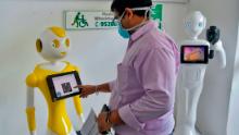 &quot;Mitra,&quot; developed by Invento Robotics, at work at at Fortis hospital in Bangalore. &lt;strong&gt;Scroll through the gallery for more examples of robots that are doing good.&lt;/strong&gt;