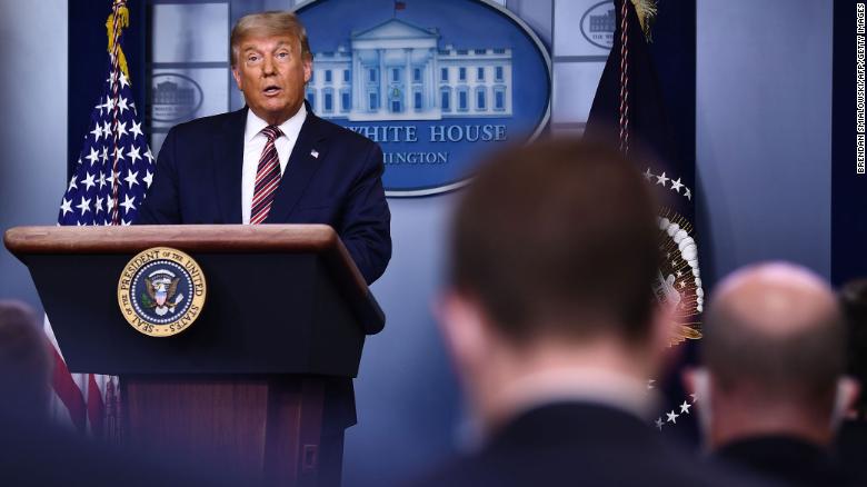 US President Donald Trump speaks in the Brady Briefing Room at the White House in Washington, DC on November 5, 2020. - Democrat Joe Biden is leading President Donald Trump in the race for the 270 electoral votes that will put one of them over the top, with the Democrat&#39;s campaign asserting they believe he has enough votes to win in key battleground states that remain undecided, like Pennsylvania. (Photo by Brendan Smialowski / AFP) (Photo by BRENDAN SMIALOWSKI/AFP via Getty Images)