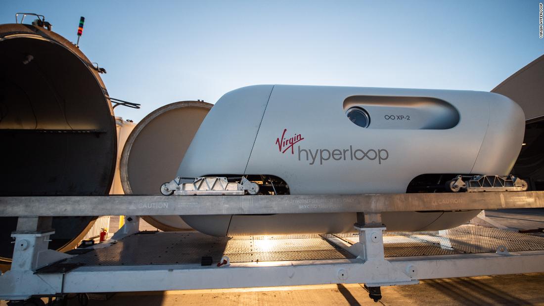 A Virgin Hyperloop test car 