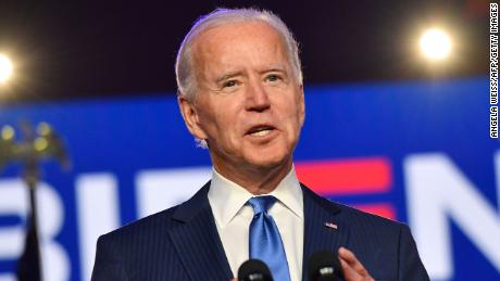 Democratic presidential nominee Joe Biden delivers remarks at the Chase Center in Wilmington, Delaware, on November 6, 2020. - Three days after the US election in which there was a record turnout of 160 million voters, a winner had yet to be declared. (Photo by ANGELA WEISS / AFP) (Photo by ANGELA WEISS/AFP via Getty Images)