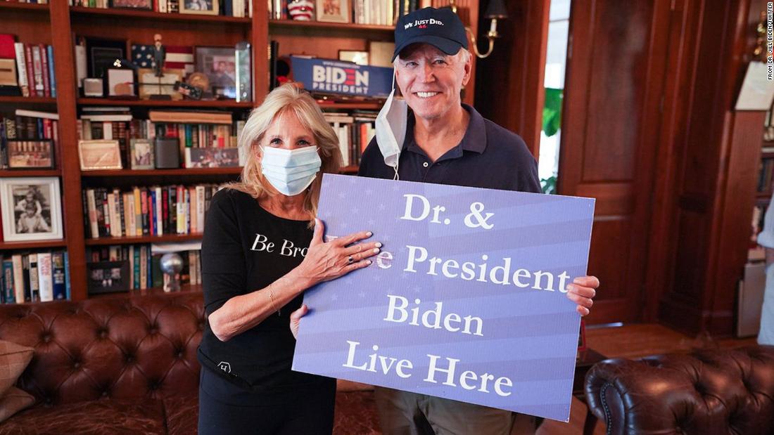 Biden&#39;s wife, Jill, &lt;a href=&quot;https://twitter.com/DrBiden/status/1325146858763718658&quot; target=&quot;_blank&quot;&gt;tweeted this photo&lt;/a&gt; after her husband was projected as the winner of the presidential race. &quot;He will be a President for all of our families,&quot; she said.