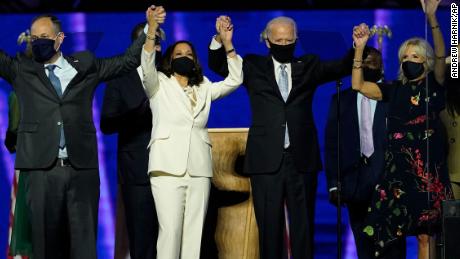 Vice President-elect Harris (center-left) and President-elect Biden (center-right) have put Covid-19 at the heart of their agenda. 