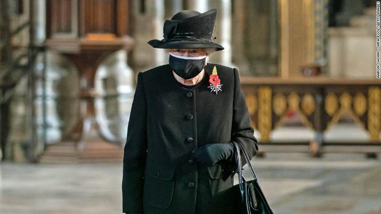 The Queen during a ceremony in Westminster Abbey to mark the centenary of the burial of the Unknown Warrior on November 4.